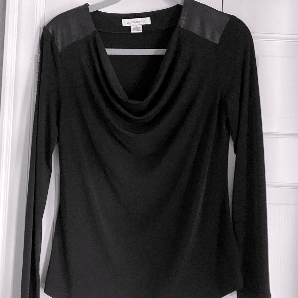 Vintage Vegan Leather Embellishments Drape Neck Upcycle ReWork Opportunity